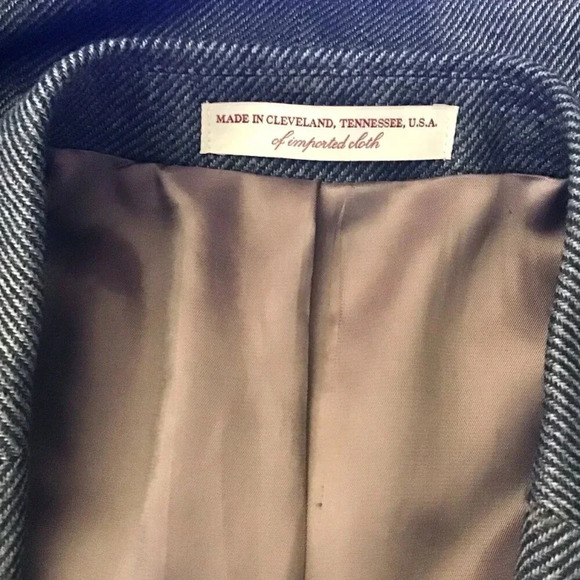 Men's Hardwick Sport Coat Blazer 48 Long Gray Stripe Wool Airwool Made in USA - Picture 14 of 14